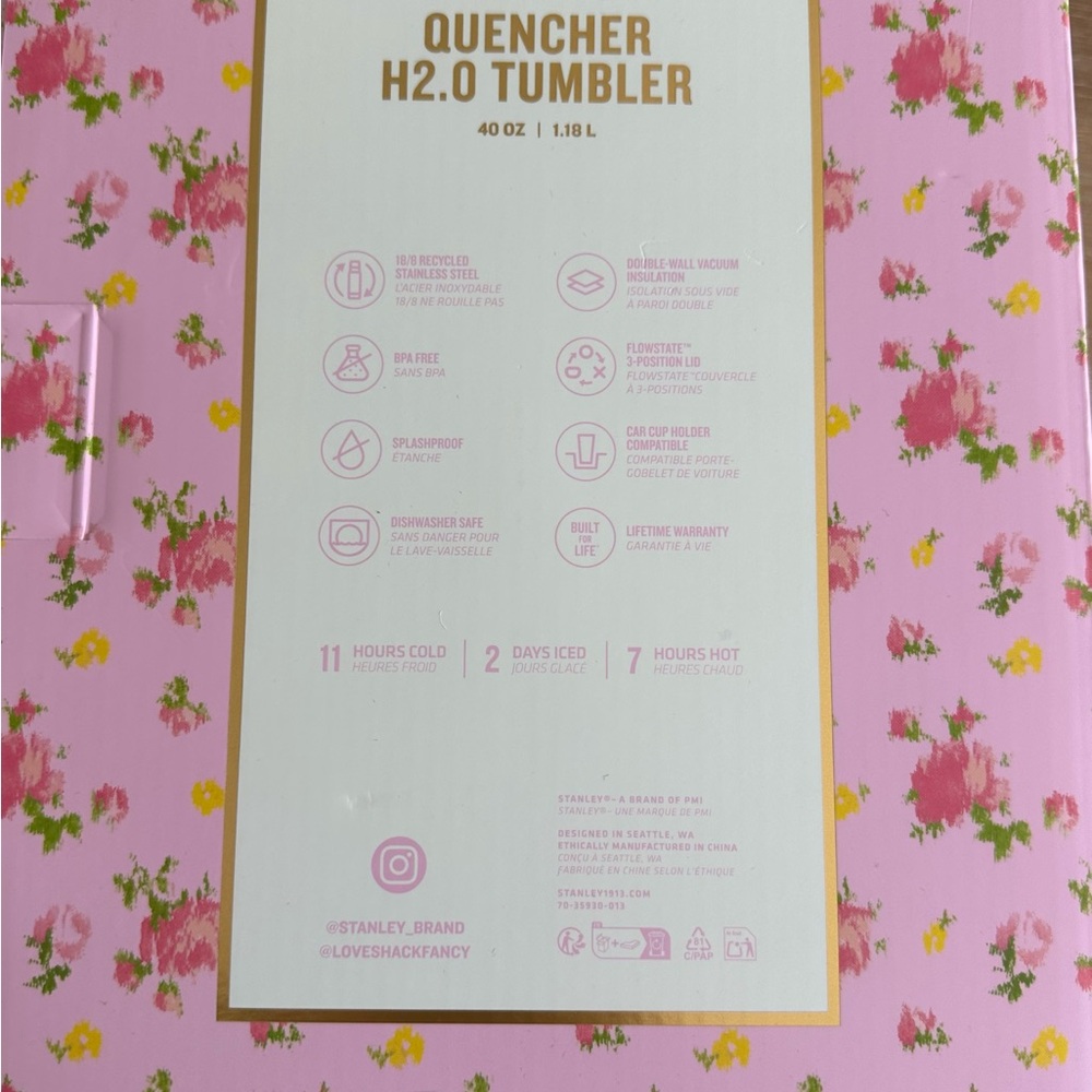 LoveShackFancy Limited Edition Stanley Ibiza Sunset Tumbler - Pink. New in Box - Picture 3 of 10